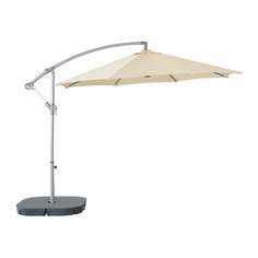 КАРЛСЭ / СВАРТО Зонт от солнца с опорой, бежевый, темно-серый Ikea