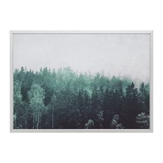 БЬЁРКСТА Картина с рамой, Кроны деревьев, цвет алюминия Ikea