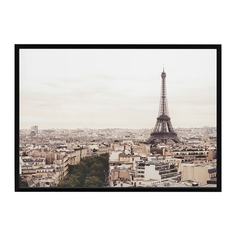 БЬЁРКСТА Картина с рамой, Париж, черный Ikea