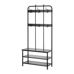 ПИННИГ Вешалка с секцией для обуви, черный Ikea