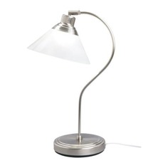 КРУБИ Лампа настольная, никелированный, стекло Ikea