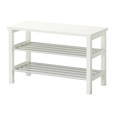 ЧУСИГ Скамья с полкой для обуви, белый Ikea