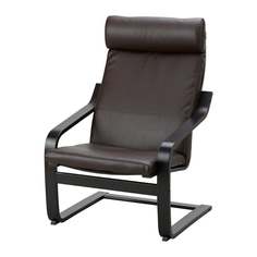 ПОЭНГ Кресло, черно-коричневый, Кимстад темно-коричневый Ikea