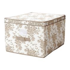 ГАРНИТУР Коробка с крышкой, бежевый, белый цветок Ikea