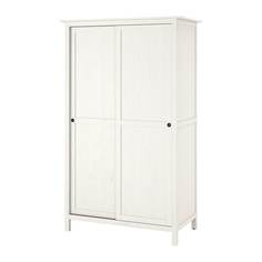 ХЕМНЭС Гардероб с 2 раздвижными дверцами, белая морилка Ikea