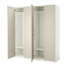 ПАКС Гардероб, белый, Флисбергет светло-бежевый Ikea