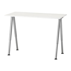ТИГЕ Письменный стол, белый, серебристый Ikea
