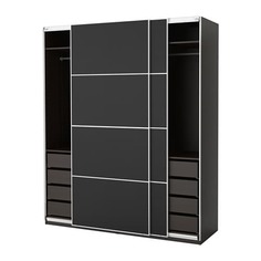 ПАКС Гардероб, черно-коричневый, Ильсенг черно-коричневый Ikea