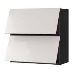 МЕТОД Навесной шкаф/2 дверцы, горизонтал, черный, Рингульт светло-серый Ikea