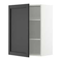 МЕТОД Шкаф навесной с полкой, белый, Лерхюттан черная морилка Ikea