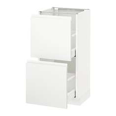 МЕТОД / МАКСИМЕРА Напольный шкаф с 2 ящиками, белый, Воксторп белый матовый белый Ikea