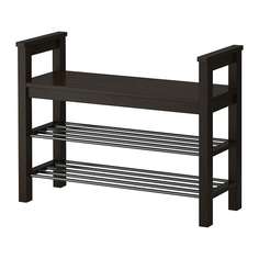 ХЕМНЭС Скамья с полкой для обуви, черно-коричневый Ikea