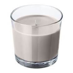СИНЛИГ Ароматическая свеча в стакане, Мускатный орех и ваниль, серый Ikea