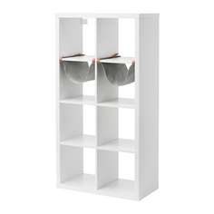 КАЛЛАКС Стеллаж с 2 вставками, белый Ikea