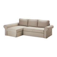 БАККАБРУ Диван-кровать с козеткой, Тигельшо бежевый Ikea