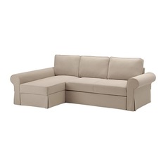 БАККАБРУ Диван-кровать с козеткой, Хильте бежевый Ikea