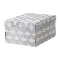 СМЕКА Коробка с крышкой, белый, с рисунком Ikea