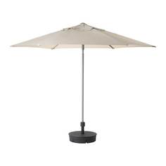 КУГГЁ / ЛИНДЭЙА Зонт от солнца с опорой, бежевый, Гритэ темно-серый Ikea