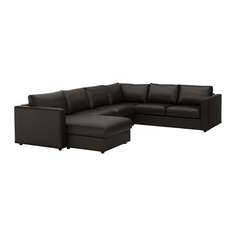 ВИМЛЕ 5-местный угловой диван, с козеткой, Фарста черный Ikea