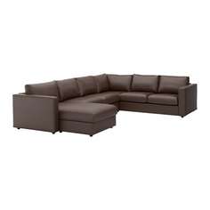 ВИМЛЕ 5-местный угловой диван, с козеткой, Фарста темно-коричневый Ikea