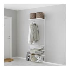 АЛЬГОТ Настенная шина/сетчатые корзины, белый Ikea