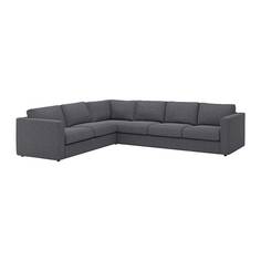 ВИМЛЕ 5-местный угловой диван, Гуннаред классический серый Ikea