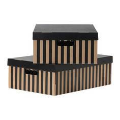 ПИНГЛА Коробка с крышкой, черный, естественный Ikea