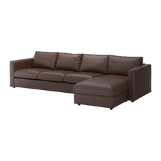 ВИМЛЕ 4-местный диван, с козеткой, Фарста темно-коричневый Ikea