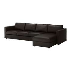 ВИМЛЕ 4-местный диван, с козеткой, Фарста черный Ikea