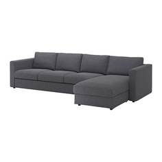 ВИМЛЕ 4-местный диван, с козеткой, Гуннаред классический серый Ikea