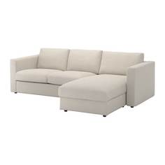 ВИМЛЕ 3-местный диван, с козеткой, Гуннаред бежевый Ikea