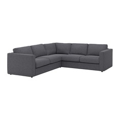ВИМЛЕ 4-местный угловой диван, Гуннаред классический серый Ikea