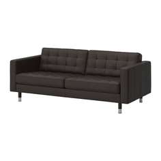ЛАНДСКРУНА 3-местный диван-кровать, Гранн, Бумстад темно-коричневый/металл Ikea