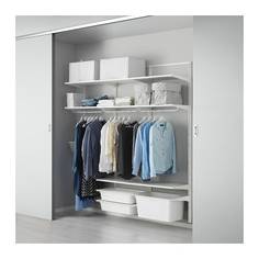АЛЬГОТ Настенная штанга/полки/контейнер, белый Ikea