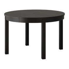 БЬЮРСТА Раздвижной стол, коричнево-чёрный Ikea