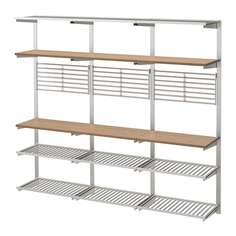 КУНГСФОРС Накладная шина/полка/решетка, нержавеющ сталь, ясень Ikea