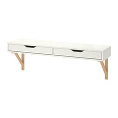 ЭКБИ АЛЕКС / ЭКБИ ВАЛЬТЕР Полка с ящиком, белый, береза Ikea