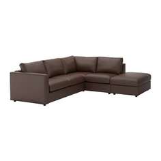 ВИМЛЕ 4-местный угловой диван, с открытым торцом, Фарста темно-коричневый Ikea