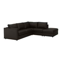 ВИМЛЕ 4-местный угловой диван, с открытым торцом, Фарста черный Ikea