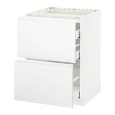 МЕТОД / МАКСИМЕРА Напольн шкаф/2 фронт пнл/3 ящика, белый, Воксторп матовый белый белый Ikea