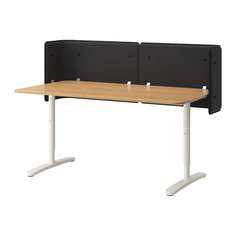 БЕКАНТ Стол для приемной, дубовый шпон, белый Ikea