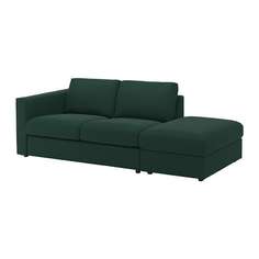 ВИМЛЕ 3-местный диван, с открытым торцом, Гуннаред темно-зеленый Ikea