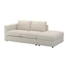 ВИМЛЕ 3-местный диван, с открытым торцом, Гуннаред бежевый Ikea