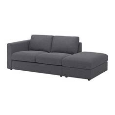 ВИМЛЕ 3-местный диван, с открытым торцом, Гуннаред классический серый Ikea