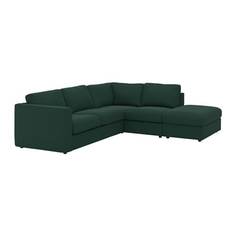 ВИМЛЕ 4-местный угловой диван, с открытым торцом, Гуннаред темно-зеленый Ikea