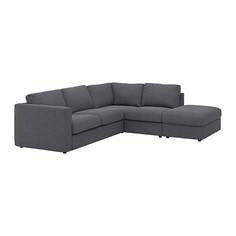 ВИМЛЕ 4-местный угловой диван, с открытым торцом, Гуннаред классический серый Ikea