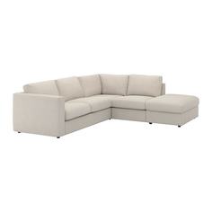 ВИМЛЕ 4-местный угловой диван, с открытым торцом, Гуннаред бежевый Ikea