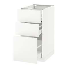 МЕТОД / МАКСИМЕРА Напольный шкаф с 3 ящиками, белый, Хэггеби белый Ikea