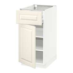 МЕТОД / МАКСИМЕРА Напольный шкаф с ящиком/дверью, белый, Будбин белый с оттенком Ikea
