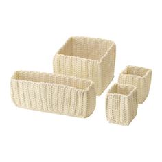 НОРДРЭНА Набор корзин,4 штуки, белый с оттенком Ikea